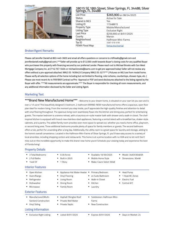 18015 se 18th street, silver springs, fl 34488 (for sale) $244,563  home features