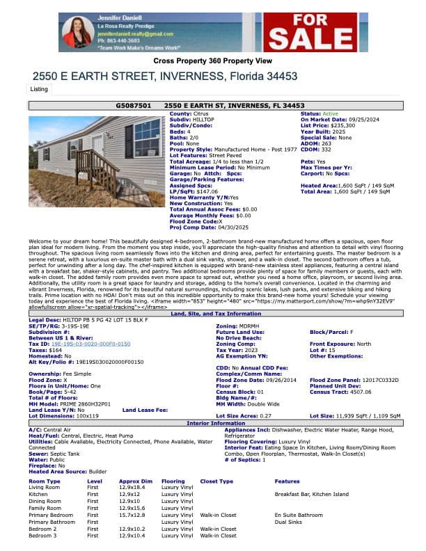 2550 e earth street, inverness, florida 34453 (sold)   home features