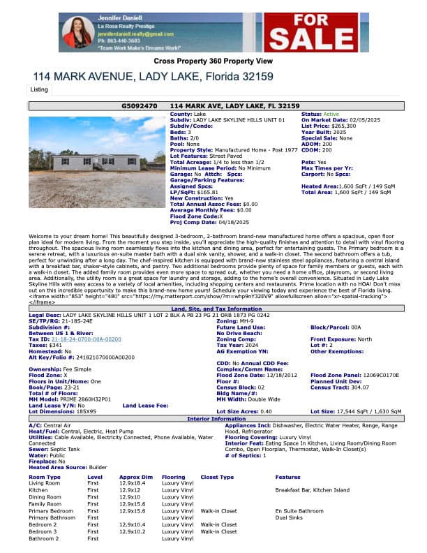 114 mark avenue, lady lake, florida 32159 (sold) 265,300  home features